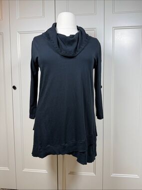 Mod-O-Doc Black Cowl Neck Long-Sleeve Tunic - Classic Comfort 100% Cotton XL